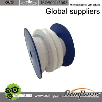 China Exporter Free Sample Pump Gland Packing Stuffing Box Ring 100% White Expanded Pure PTFE Teflon Gland Packing